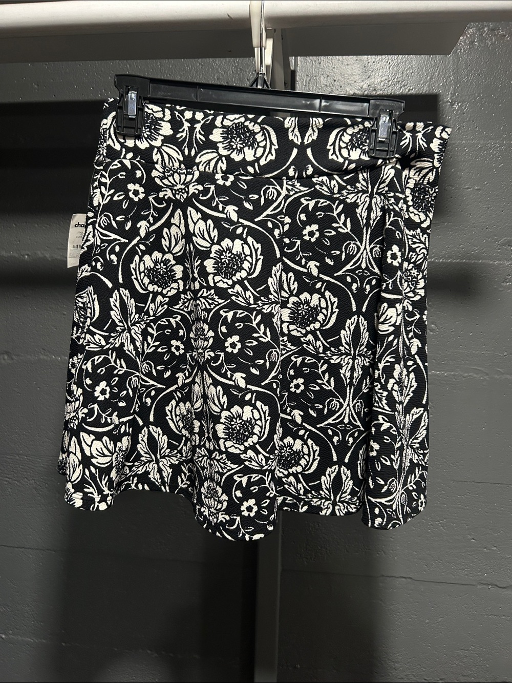 Charlotte Russe Black and White Floral Skirt